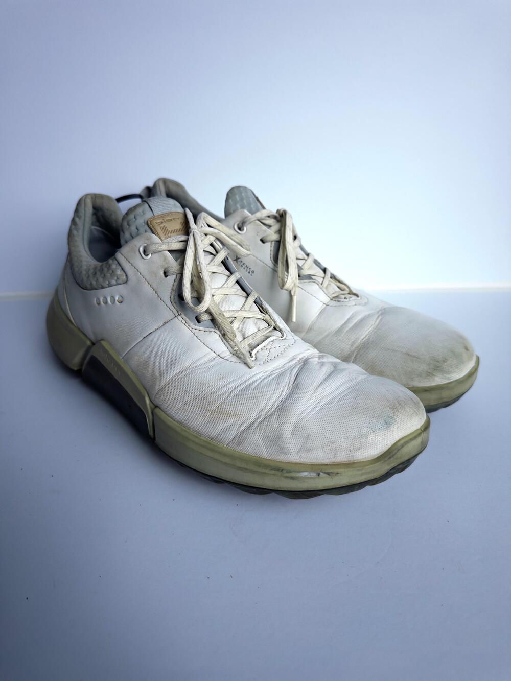 Ecco Biom H4 Shoes Mens Size 12.5 White Leather Gore-Tex Waterproof Golf